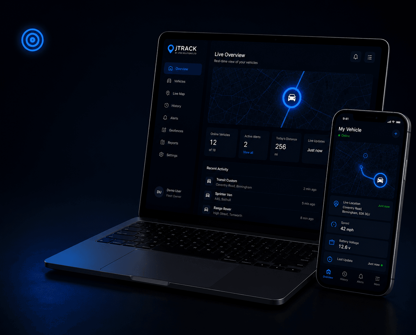 jTrack landing page concept